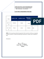 Horario Plan de Mejoramiento Final