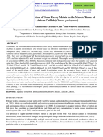 Experimental Investigation of Some Heavy Metals in The Muscle Tissue of Cultured African Catfish (Clarias Gariepinus)