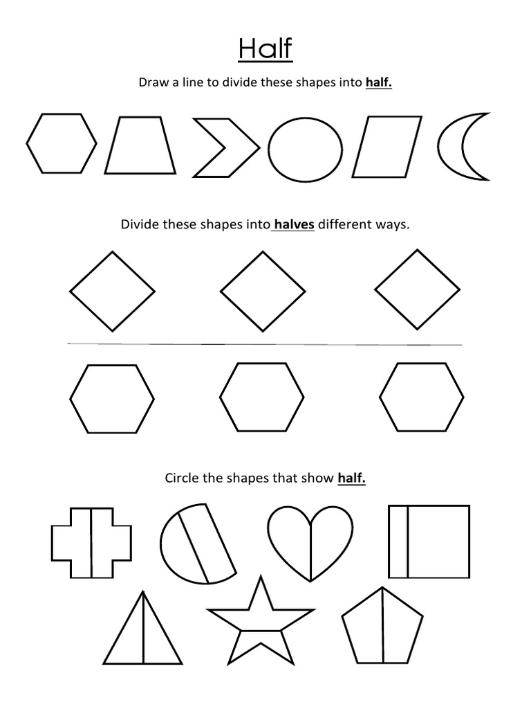 Dividing Shapes: Halves and Quarters | PDF | Home & Garden