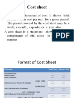 Cost Sheet