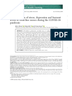 Determination of Stress, Depression and Burnout Levels of Front Line Nurses During Covid-19 Pandemic