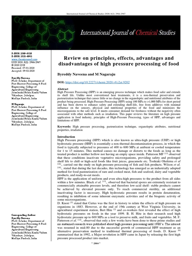 Review On Principles, Effects, Advantages and Disadvantages of High