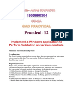 Practical-12: Implement A Windows Application To Perform Validation On Various Controls