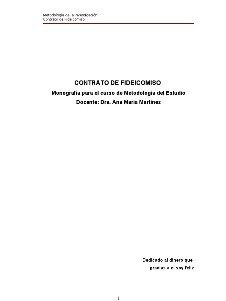 Contrato de Fideicomiso | PDF | Ley de fideicomiso | Propiedad