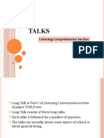 Talks: Listening Comprehension Section