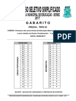 Nucepe 2017 Prefeitura de Teresina Pi Professor Educacao Basica Gabarito