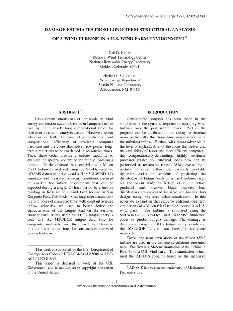 Analysis of A Wind Turbine | PDF