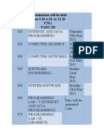 Xam Timetable