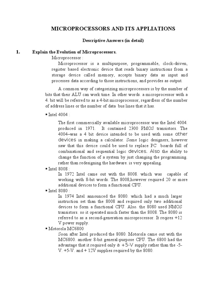 Advantages and disadvantages of intel 4004 microprocessor image