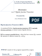 Lec-7 Bipolar Junction Transistors: Electronics