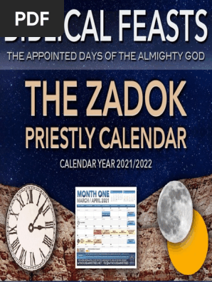 Zadok Priestly Calendar 2021 2022
