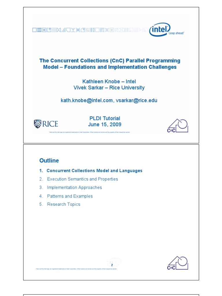The Concurrent Collections (CNC) Parallel Programming Model ...