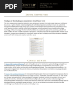 2020 Dental History Form Packet