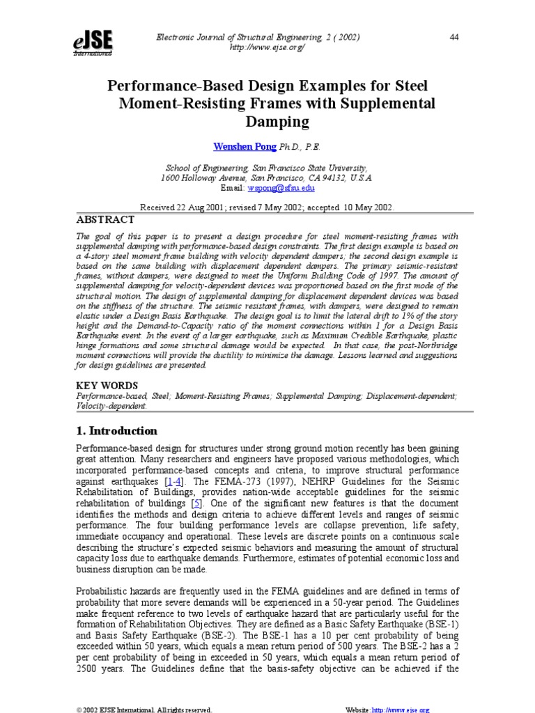 Performance-Based Design for Steel Frames | PDF | Earthquake ...