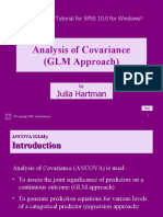 Analysis of Covariance (GLM Approach) : Julia Hartman