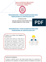 Tipos de Remuneracion y Bonificaciones de Trabajadores de Construccion Civil