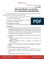 Circular Seminário Especial de Três Dias - 14 A 16/01/2022 Unidos em Família - Orientações Complementares