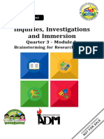 Inquiries, Investigations and Immersion: Quarter 3 - Module 1
