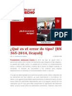 ¿Qué Es El Error de Tipo (RN 365-2014, Ucayali)