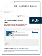 Experiment 1: Title: Install & Configure Python IDLE Theory