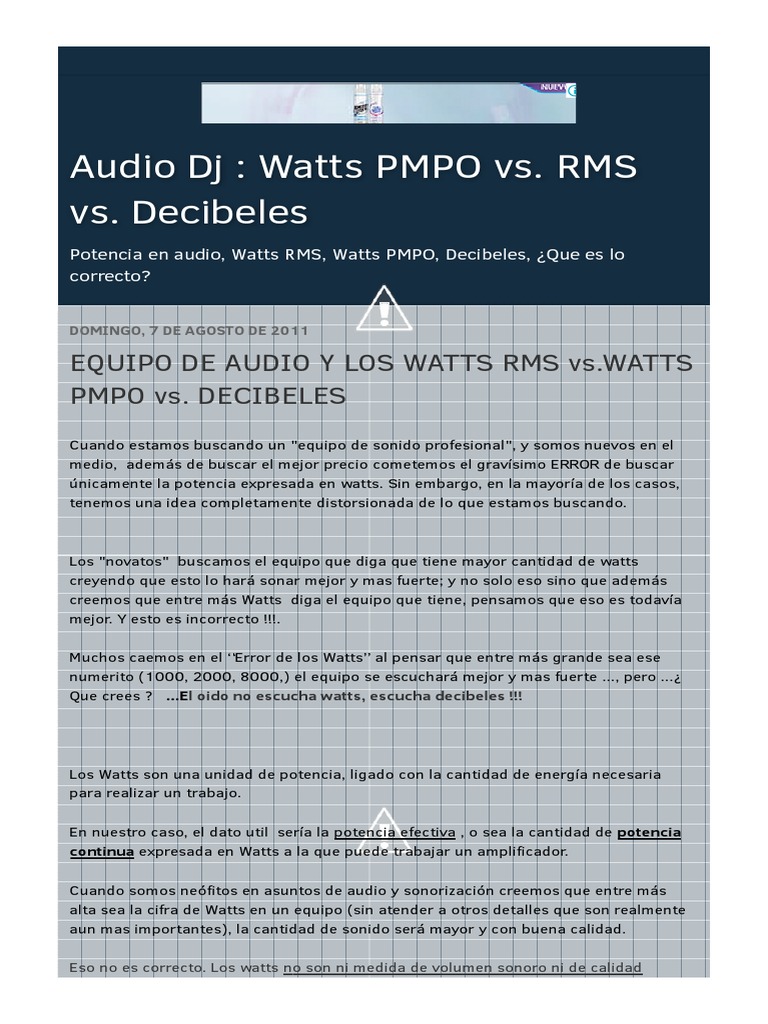 Diferencia Entre Watts Pmpo Y Rms – FVHQPE