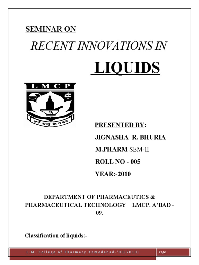 10.innovation in Oral Liquids | PDF | Soft Matter | Chemistry