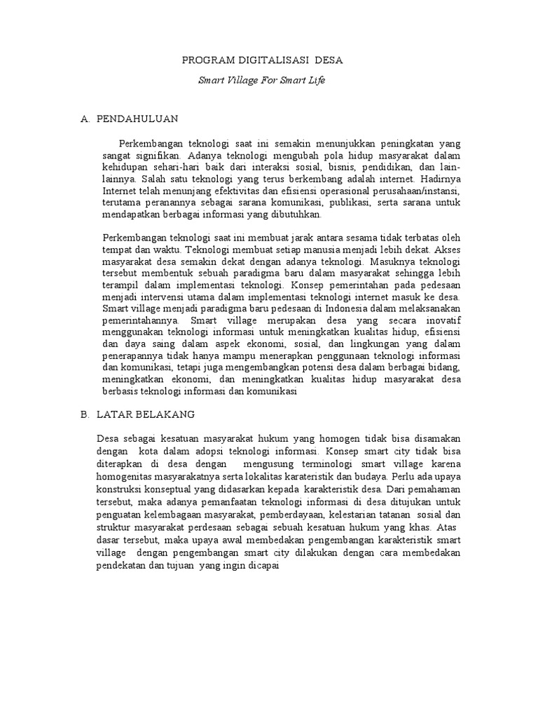 Program Digitalisasi Desa | PDF | Ilmu Sosial