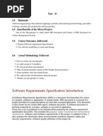 Software Requirements Specification Introduction: Part - B