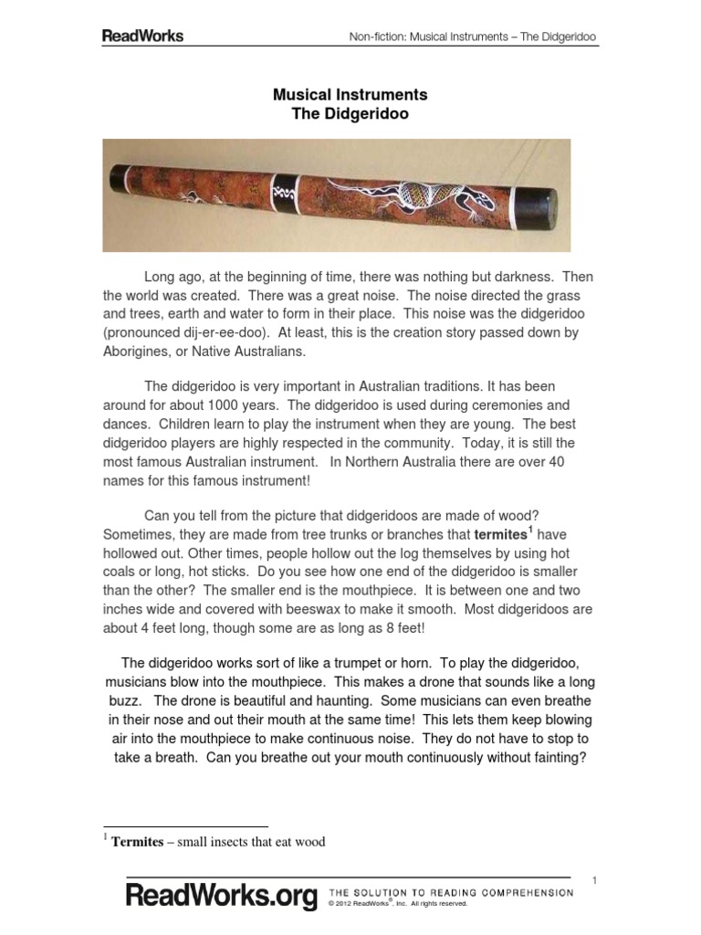 Names Of Australian Instruments