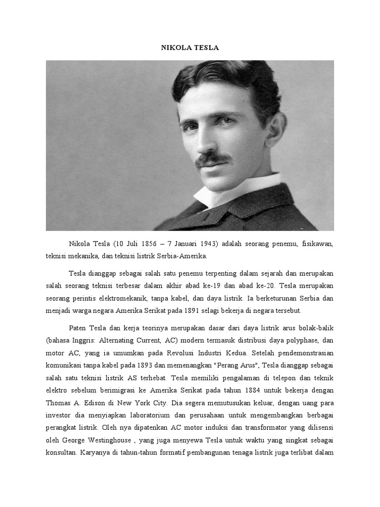 Biografi dan Penemuan Nikola Tesla | PDF