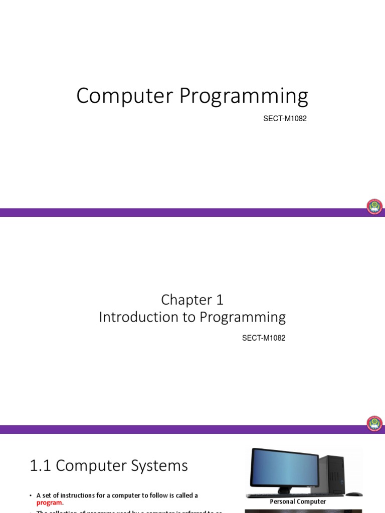 Computer Programming: SECT-M1082 | PDF | Computer Data Storage | C++