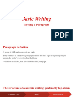 Basic Writing - Writing A Paragraph