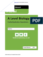 Carbohydrate AS Biology Questions OCR AQA Edexcel