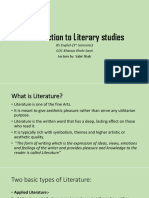 Introduction To Literary Studies: BS English (1 Semester) GDC Khwaza Khela Swat