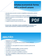 Activitatea Economică Forma Principală A Acţiunii Umane