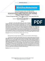 Association Between Nutritional Status and Severity of Pneumonia Among Children Under Five Years Attending Wangaya District Hospital