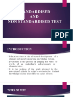 Standardised and Non Standardised Test