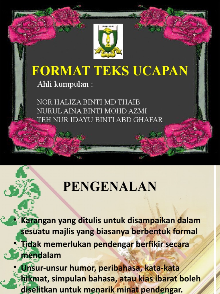 Format Ucapan Rasmi dan Tidak Rasmi | PDF