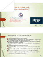 Lecture 4: Fuel Air Cycle: Internal Combustion Engines