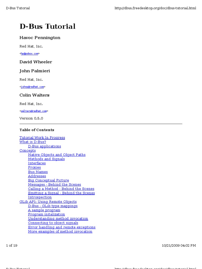 Dbus Tutorial Application Programming Interface Method Computer Programming