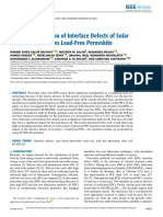 Investigation of Interface Defects in Lead-Based vs Lead-Free Perovskite Solar Cells