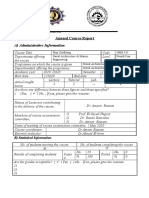 A) Administrative Information: Annual Course Report