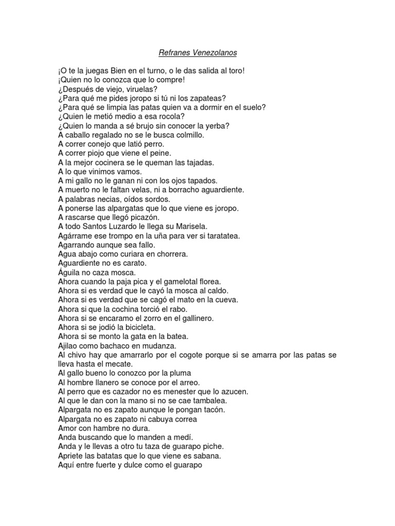 Refranes Venezolanos Pdf