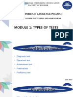 Module 1: Types of Tests: National Foreign Language Project