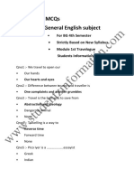 Mcqs of General English Subject