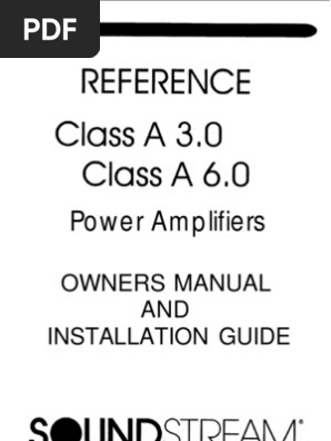 Refere'Nce Classa3, O Classa6.0: Power Amplifiers | PDF