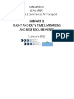 Subpart Q Flight and Duty Time Limitations and Rest Requirements