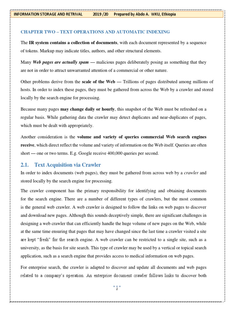 Text Operations in Automatic Indexing | PDF | Search Engine Indexing ...