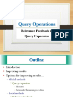 Query Operations: Relevance Feedback & Query Expansion