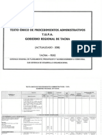 Tacna: Texto Único de Procedimientos Administrativos T.U.P.A. Gobierno Regional de Tacna